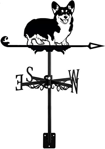 Wetterfahne Kreative Wetterfahne, Tierhund-Dekoration, Windfahne, Edelstahl, langlebig, Wetterfahne für den Außenbereich, Bauernhaus, Garten, Terrasse, Hof, Dach, Ornament, Wetterfahnen (Farbe: H) (D