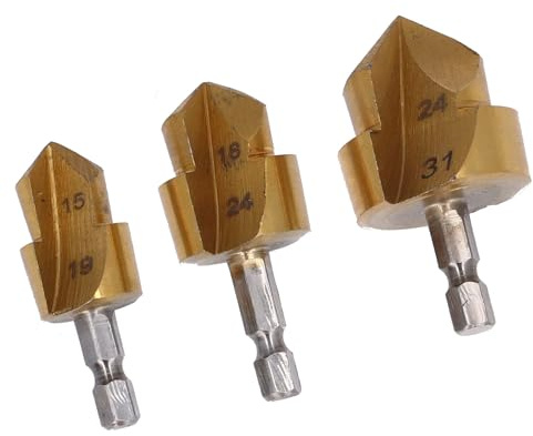 Set 3 Punte Trapano PPR per Alesatura Tubi PVC ABS Idraulica per Professionisti e Hobbisti