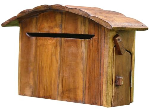 QSNYJPL Cassetta Postale in Legno Massello ad Arco, Cassetta Lettere Esterno Antipioggia, Cassette Postali da Parete retrò per la Casa, Cassetta Posta Decorativa Creativa da Parete