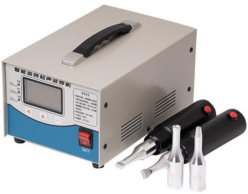 DRFGHK Saldatrice ad ultrasuoni in plastica a doppio ugello Apparecchiatura per saldatura a ultrasuoni 28KHZ Macchina per saldatura a ultrasuoni 1200W Saldatore a punti in plastica Alluminio Magnesio