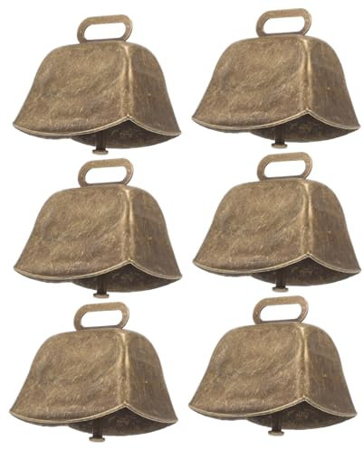 HEMOTON 6 Campanelli Per Mucche in Metallo in Stile Vintage Per Eventi Sportivi Cani Da Bestiame Campanelli Rustici Per Collari Per Animali Da Allevamento