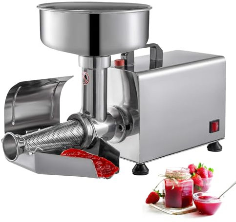 Cplsntaeam Electric Tomato Strainer, Big Mouth Large 9” Feed Chute for Tomato Strawberry and Blueberry Sauce, Easy to Clean, 80-170 Kg/H Pure Copper Motor Food Strainer and Sauce Maker