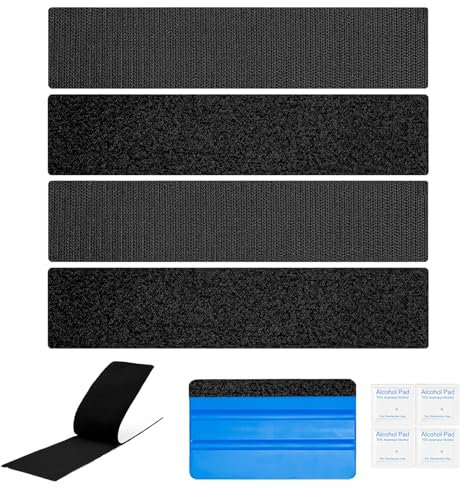 Lot de 2 supports de plaque d'immatriculation sans cadre, fixation Velcro pour voiture, kit de plaque d'immatriculation autocollant, résistant aux intempéries, sans cadre pour plaque d'immatriculation