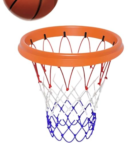 rete da basket portatile, di ricambio per canestro, telaio rimovibile, tricolore intrecciate, facile da installare, sistema di lancio e attacco per interni ed esterni
