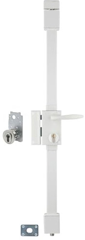 Serrure en Applique Targa A2P*, Sécurité Certifiée, 3 Points de Fermeture, pour Porte 45 mm, Cylindre Transit 2, 4 Clés Incluses, Installation Facile, Couleur Blanc, THIRARD
