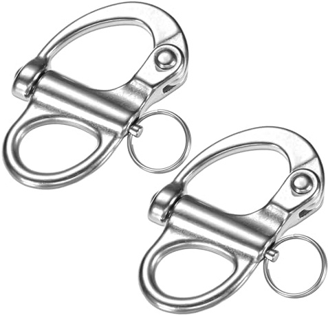 TIXIPEM 2PCS Swivel Snap Shackles 69mm/2.72in-1700 KG 316 Stainless Steel | Swivel Eye Snap Shackle, Quick Release, for Sailing Rigging, Camping, Marine