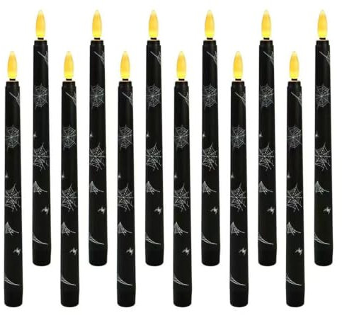 Lot de 10 Bougies Flottantes Magiques Suspendues, Magiques à Suspendre avec Baguette et Minuterie, Lumière Chaude Vacillante, Bougies Sans Flamme à Piles pour Décoration Halloween, Noël