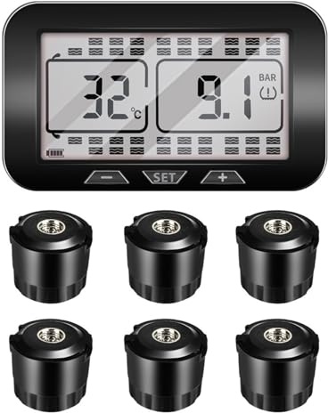 Sistema De Monitoreo De Presión De Neumáticos, TPMS Compatible Con Carga USB Y Solar, IPX7 A Prueba De Agua, Para Vehículos Recreativos Remolques Camiones Y Autocaravanas De 4 A 38 Ruedas(Size:6 wheel