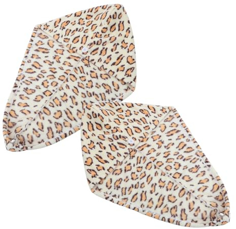 Zerodeko 2 Stück Mikrofaser Haar-turban Leopard Print Schnelltrocknendes Ultra Saugfähiges Haartuch für Frauen und Mädchen Wasserabsorbierende Haarkappe für Langes Haar für Zuhause Salon