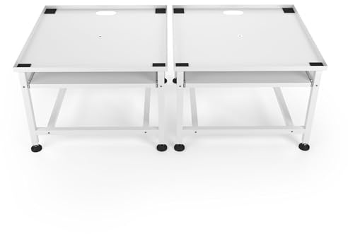 Wasophoogte® Waschmaschinen Untergestell XL - Waschmaschinenunterschrank - Waschmaschinen Podest - 45 cm Hoch - Weiß - Doppelt - Universell - 63x126 (LxB) - Inklusive Wandbefestigungen