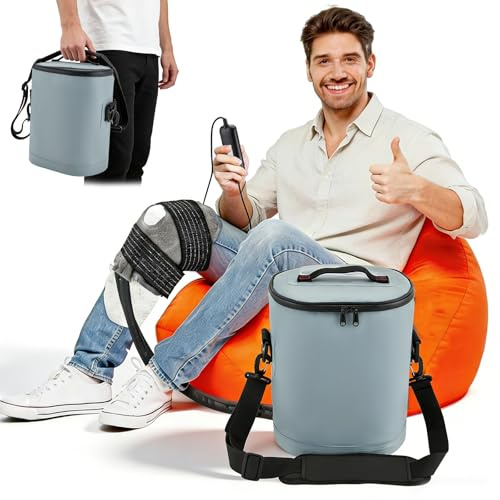 Kältetherapie-Maschine mit programmierbarem Timer & 5 Stufen, 14L tragbare Eismaschine für Knie, Schulter, Hüfte, Knöchel – leise Pumpe, faltbarer Behälter, 8 Flaschen Kälte für 12h