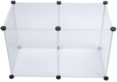 Jenivaint Clôture Réglable pour Animaux de Compagnie, Enclos pour Animaux de Compagnie en Plastique Translucide 6 Pièces, Clôture Portable pour Chien à Assemblage Facile avec Disposition (6 Morceaux