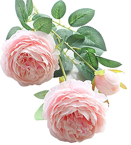 INIFLM Künstliche Pfingstrosen, 10 Zweige, 30 Blütenköpfe, Blumenstrauß, Seidenblumen, Pfingstrosen, einzelner Stiel, für Brautschmuck, Hochzeitsstrauß, ideal für den Innenbereich, Zuhause, Büro,
