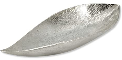 Metall Dekoschale Deluxe Silber 16 x 43cm Tisch-Deko Obstschale Schlüsselablage