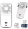 Aosun Ventilador Portatil USB, 4 Velocidades Ajustables, Diseño Plegable para Mesa, Pantalla LED Digital y Soporte para Móvil, Ideal para Casa, Oficina, Dormitorio o Viajes