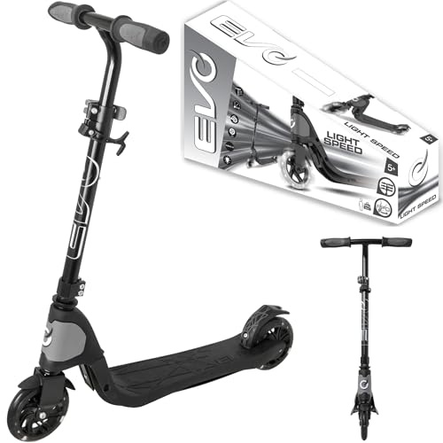 Evo Faltbarer Verstellbarer Kinder-Roller Light Speed Schwarz Leuchtende Räder