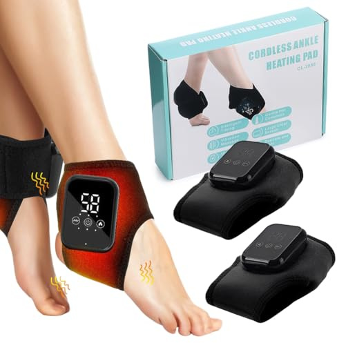 Elektrisk 3-i-1 fotmassageapparat för fotmassager med 5 massagelägen och 6 värmenivåer, bärbar uppladdningsbar neuropati massageapparat (svart 2 stycken)