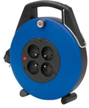 Brennenstuhl Enrouleur de câble domestique Confort-Line 10m, Fabrication Française 1102731 Noir/Bleu