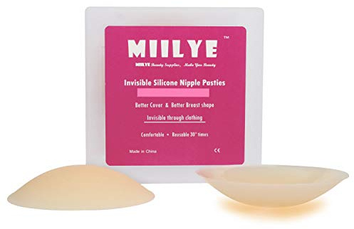 MIILYE Invisible Self-adhesive Silicone Nipple Covers Pasties Concealer in Dome Shape with Ultrathin Edge for Cup A to D, Nude Color, Small Size 8cm/ 3in | in Dome Shape with Ultrathin Edge for Cup A to D, Nude Color, Small Size 8cm/ 3in