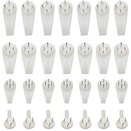 80pcs Picture Hooks for Hard Wall Picture Hanging Kit Non-Trace Hard Wall Hanger Hook White Picture Hanger Set