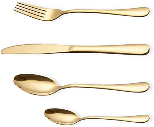 Vergoldetes Besteckset aus Edelstahl, 16-teiliges goldenes Besteckset, geeignet für 4 Personen. (Gold)…
