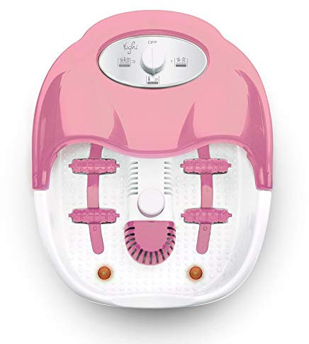 Yoghi HFM800 Rose, Bain De Pied Massant Et Pédicure, 80W, 3 Types de Massage, Maintien à Température, Capacité 5.1L, Accessoires Interchangeables, Antidérapant, Poignée de Transport