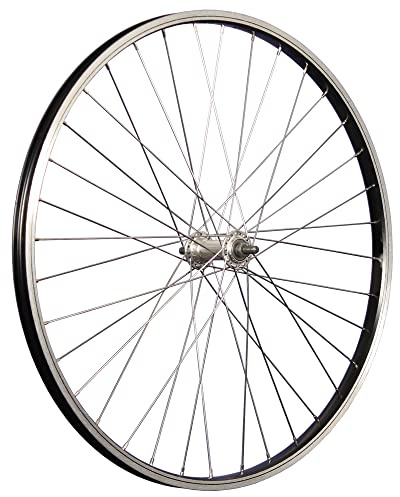 24 Zoll Vorderrad Laufrad Fahrrad Kastenfelge Aluminium Alufelge Felge Vorderfelge mit Muttern Silber