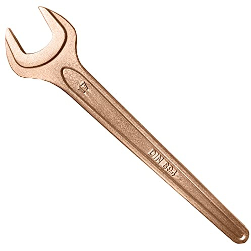 WEDO Non-sparking Single Open End Wrench, Spark-free Safety Spanner,Beryllium Copper,Non-Magnetic,DIN Standard, BAM & FM Certificate,12 * 125mm