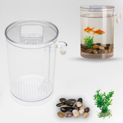 Aquarium selbstreinigend für Fische Fisch Wonder, LED-Beleuchtung, künstliche Steine und Pflanzen, sauberes und klares Wasser, einfache und praktische Wartung
