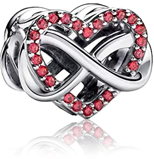 Annmors Charm Pendentif pour Femme Cœur Amour Famille Argent Sterling 925 Breloque Bracelets Colliers Pendentifs