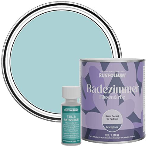 Rust-Oleum wasserfeste blau Fliesenfarbe für Badezimmer in Hochglanz Finish - Inselblau 750ML