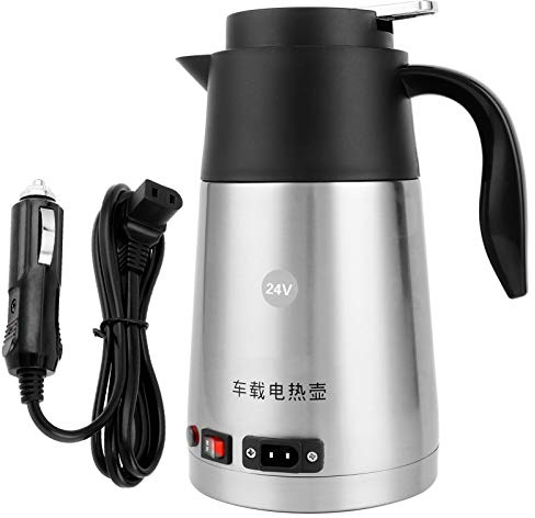 Edelstahl Wasserkocher,1.2L Auto Wasserkocher Isoliertopf Heizung Tasse LKW Auto Zigarettenanzünder 200W 24V Teekocher für Home Office Tee Kaffee
