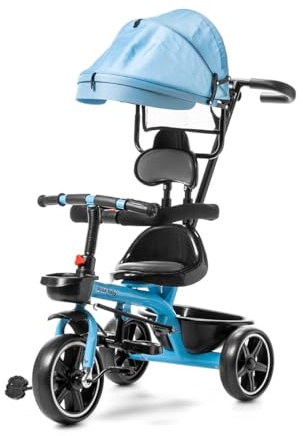 ATAA Triciclo Infantil Baby ERUM Azul con Mango Regulable Cesta reposapies Ruedas antipinchazos y Asiento ergonomico 360º