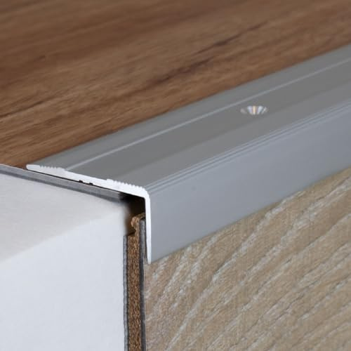PROVISTON | Treppenkanten- & Winkelprofil | Aluminium | 15 x 36 x 1000 mm | Silber | Metallprofil | Treppenprofil