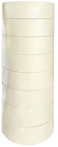 TEKHOME Nastro di carta gommata per mascheratura, verniciatura,disegno, 50m x 38mm, Torre da 8 rotoli (1torre)