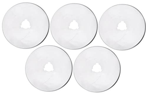STOBOK 5piezas Circular De Corte De Cuchillas De Repuesto Para Cortador Rotativo Cuchillas Redondas Para Tela Cuero y Manualidades Paquete Con Estuche De Almacenamiento Color Plateado