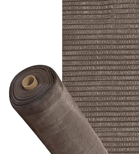 Malla Sombreo Plus 1,5 Metro Marron Rollo 50 MTS. Filo Reforzado Reduce Radiación, Malla Sombra, Malla Ocultacion, Sombra Patios