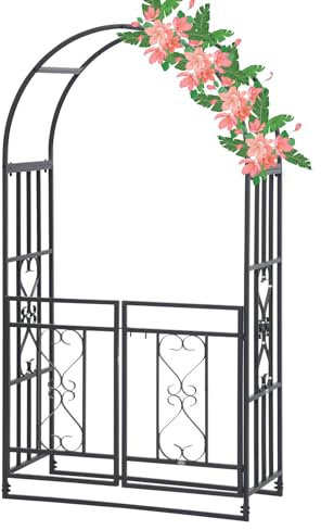HESHEQ Arche de Jardin avec Portail Arche de Mariage Trellis for Les Plantes grimpantes Roses Soutien Décoration de la pelouse extérieure, du Patio et de la cérémonie de Mariage (Color : White)