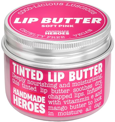 100% Natural Tinted Lip Butter Sleeping Lip Mask Clean Petroleum Free Lip Moisturizer and Conditioner for Dry Lips Intensive Lip Balm and Lip Therapy Skin Care with Mango butter (Light Pink)