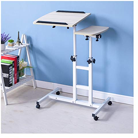 Mobiler Überbett-Computertisch, Betttablett, Betttisch, Tage Überbetttisch, Höhenverstellbar, Mehrere Farbe, Für Zuhause Und Büro, Tisch Mit Rollen Über Dem Bett