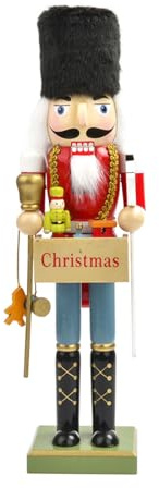 MDHQ 40 cm Schiaccianoci Marionette Soldato Decorazione Creativa Natale Bambole di Legno Artigianato Ornamento Casa Party Decorazioni