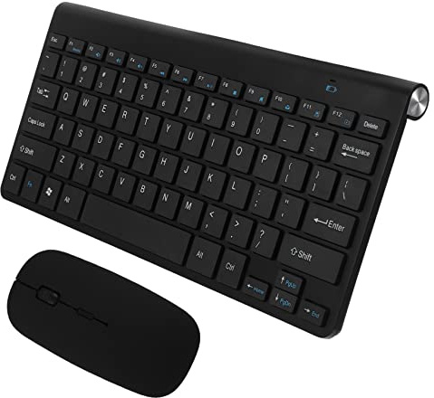 Wireless Keyboard Mouse Combo 78 Key Black Abs Set | 2.4 Ghz, USB Receiver Included, Fast Response, Business Travel and Everyday Use