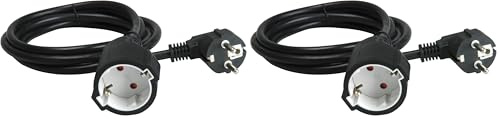 Unitec 445641 - Cavo prolunga con presa/spina Schuko, H05VV F3G, 1,5 mm², 2 m, colore: Nero