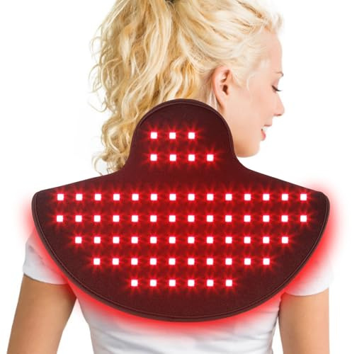 Terapia de luz roja para cuello y hombro, envoltura de luz infrarroja cercana inalámbrica portátil para cuerpo
