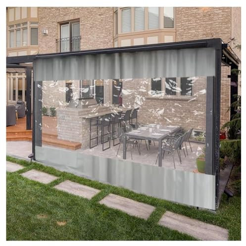 Tenda resistente in vinile trasparente per patio e garage, tende per lavaggio industriale per magazzino, divisorio per aree di lavoro rapidamente grigie, 4,5 x 2,4 m