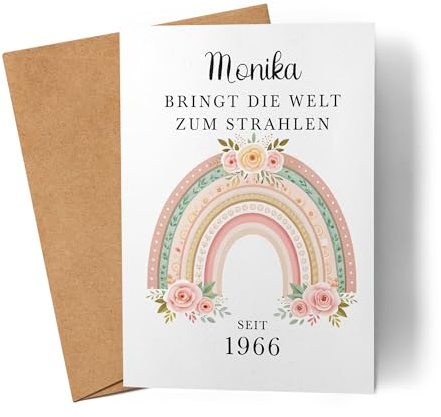 Kiddle-Design Karte Personalisiert 100. Geburtstag - Bringt die Welt zum Strahlen seit 1925-100ter Geburtstag schöne Geburtstagskarte Frau Regenbogen Spruch - Faltkarte
