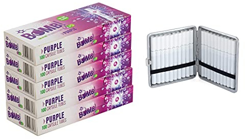 Sunmondo Fresh Bomb Berry Click Zigarettenhülsen 500 Stück (5x100) – Fruchtiges Beerenaroma durch Klick aktivierbar – Für Stopfmaschinen geeignet