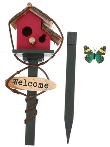 VICASKY Bird House Stake for Garden Decor Outdoor Bird Nest Stake for Balcony Beautiful Appearance and Garden Decoration