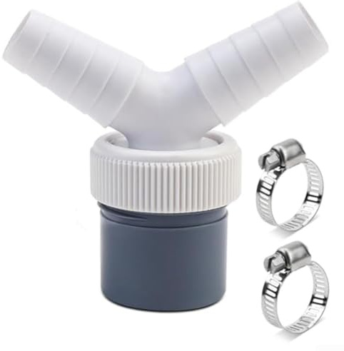 Drhomeam Washing Machine Drain Connector, PVC Double Waste Pipe Connector Drain Adapter For Washing Machine And Dishwasher(Double Connection Y)