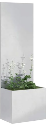 vidaXL Garten Sichtschutz-Leinwand Silber 50 x 32 x 150 cm Edelstahl